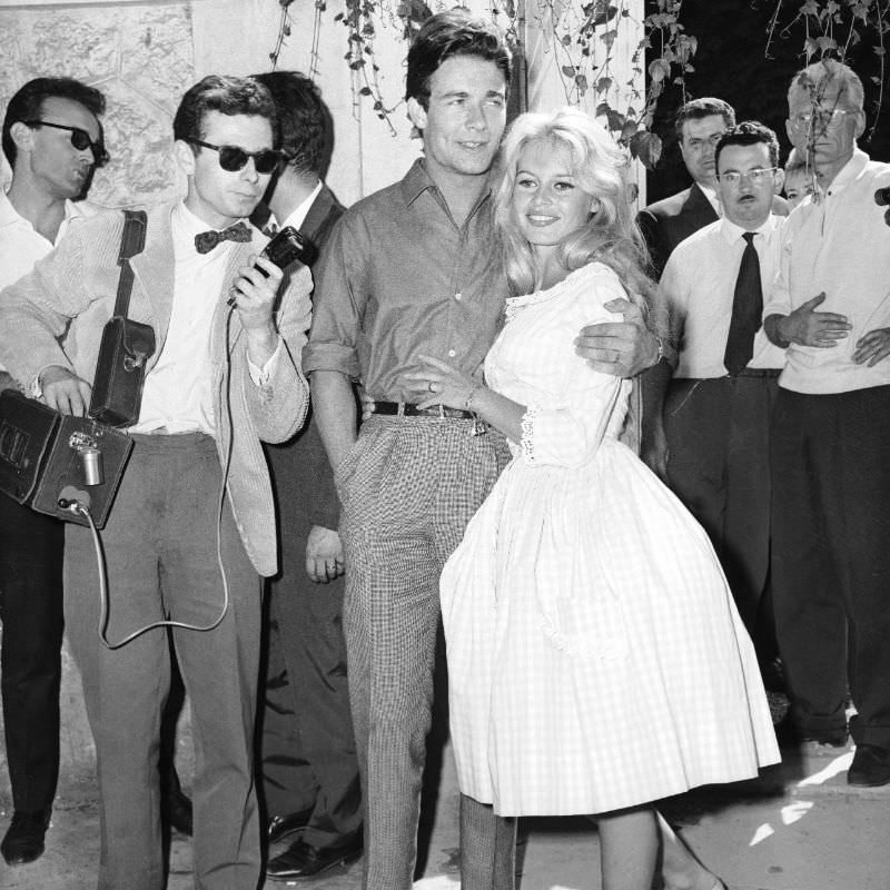 Brigitte Bardot and Jacques Charrier on their Wedding Day in 1959