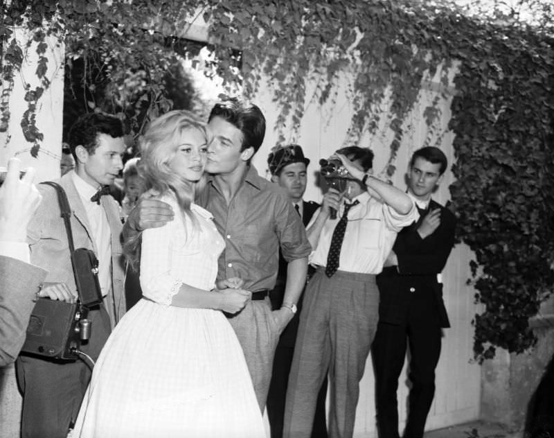 Brigitte Bardot and Jacques Charrier on their Wedding Day in 1959