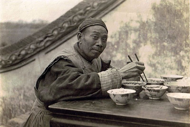 Man with chopsticks