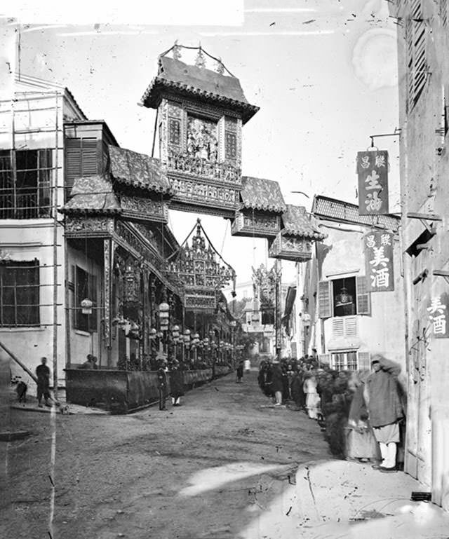 Lyndhurst Street in the Central District during H.R.H. the Duke of Edinburgh’s brief visit in 1869