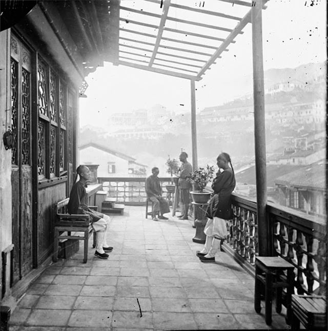 The Veranda of a Chinese Teahouse, Hong Kong, 1868