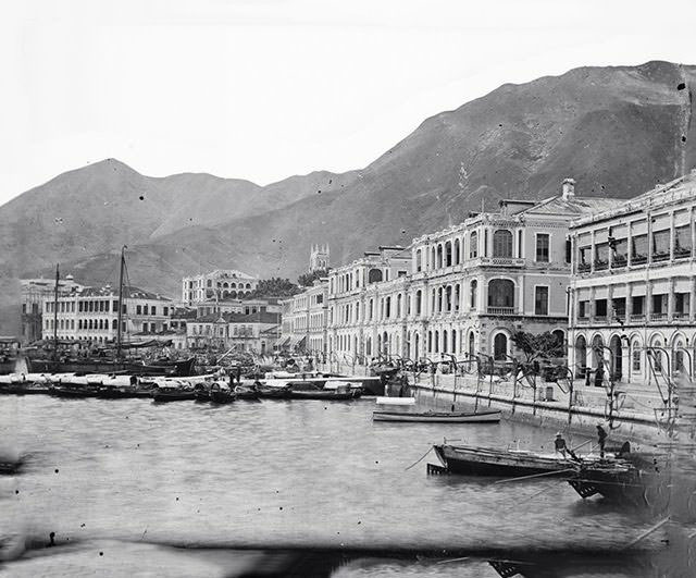 Praya or Des Voeux Road, Hong Kong, 1869