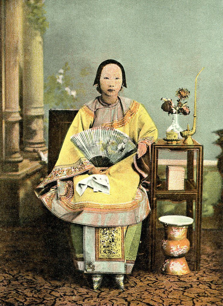 Chinese lady with bound feet.
