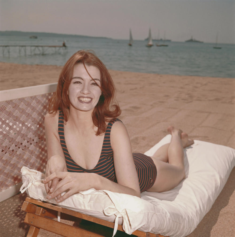 Christine Keeler Posing in a Swimsuit on a Beach in Spain and France, 1963