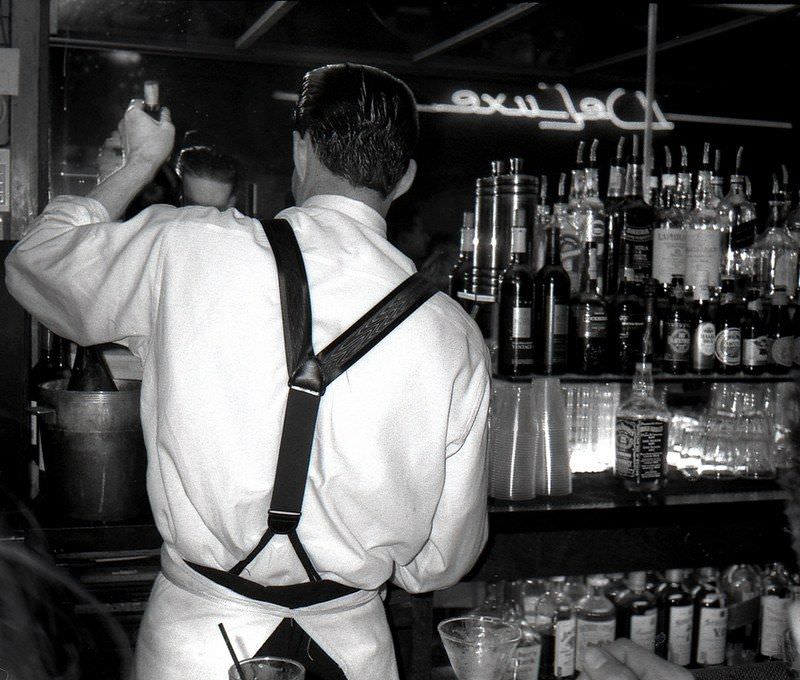 Bartender at the Club Deluxe, 1511 Haight Street, San Francisco, 1991