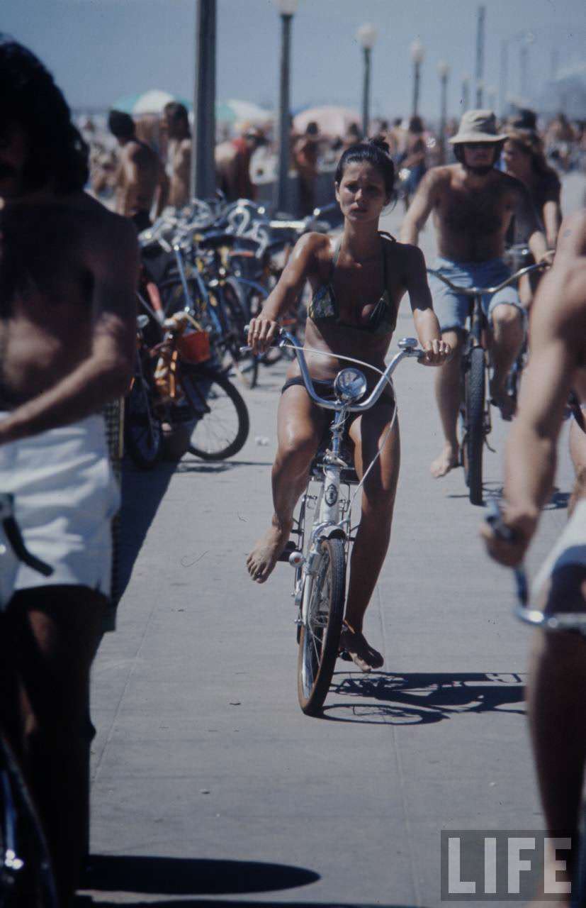 People Cycling on the Streets of San Francisco in the Summer of 1970s