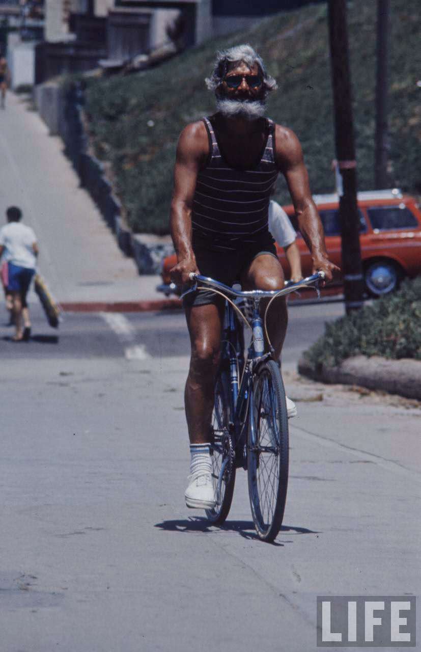 People Cycling on the Streets of San Francisco in the Summer of 1970s