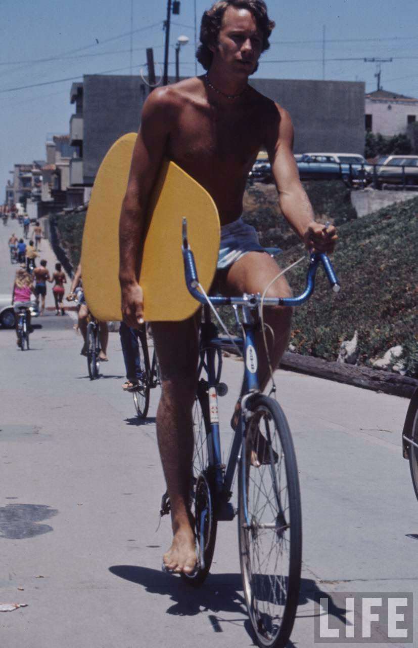 People Cycling on the Streets of San Francisco in the Summer of 1970s