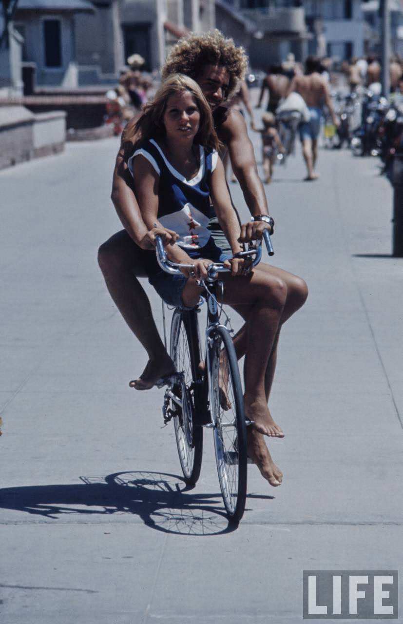 People Cycling on the Streets of San Francisco in the Summer of 1970s