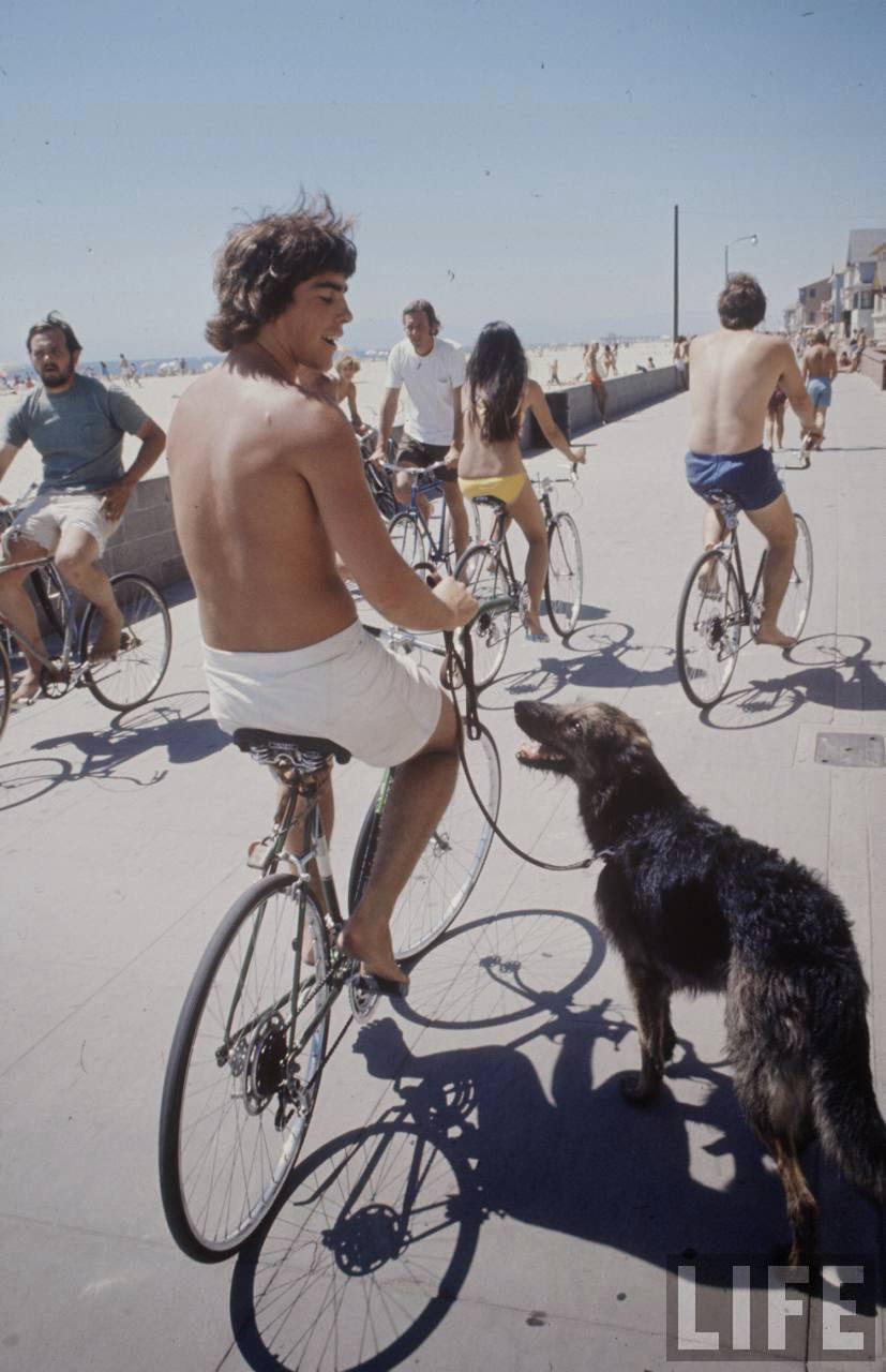 People Cycling on the Streets of San Francisco in the Summer of 1970s