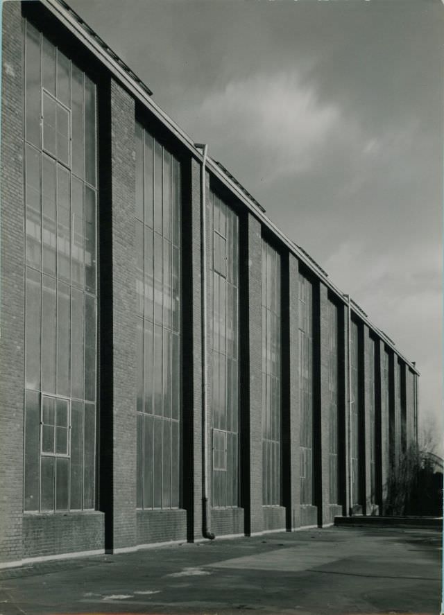 Outside of factory building, 1951