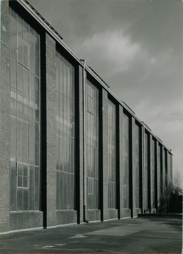 Outside of factory building, 1951