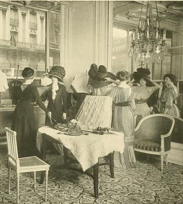 Edwardian Paris Fashion Houses: Stunning Photos of Beautiful Ladies in Tailor Stores in the 1910s