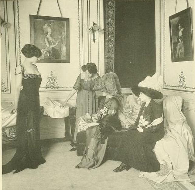 Edwardian Paris Fashion Houses: Stunning Photos of Beautiful Ladies in Tailor Stores in the 1910s