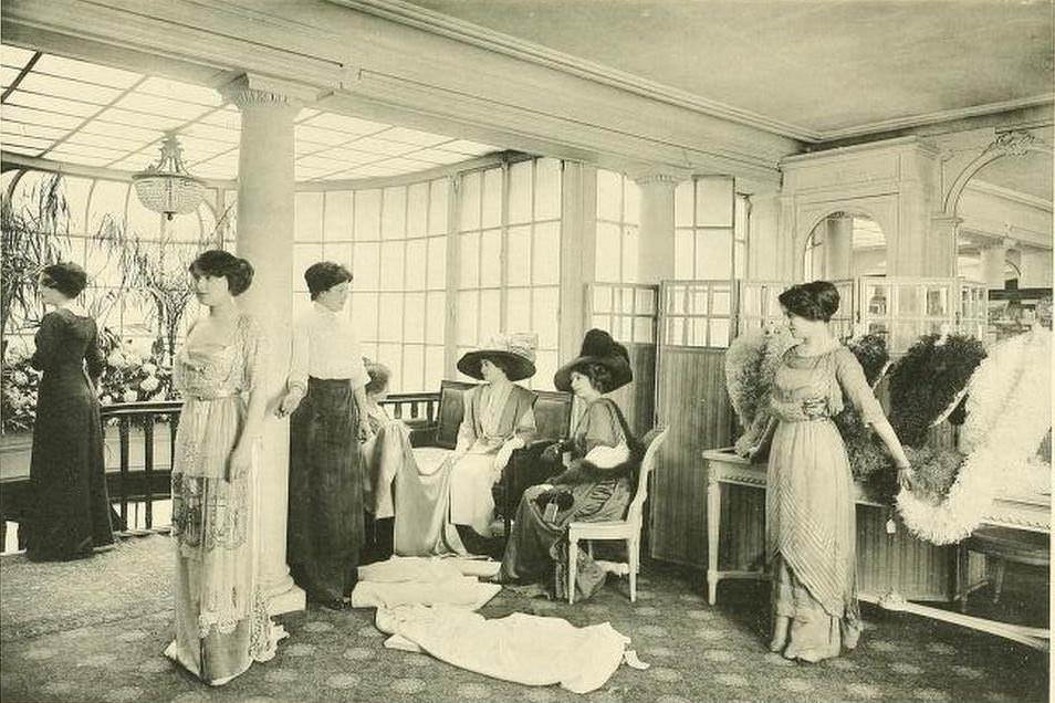 Edwardian Paris Fashion Houses: Stunning Photos of Beautiful Ladies in Tailor Stores in the 1910s