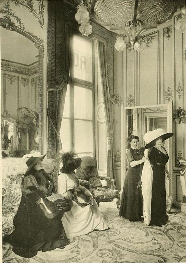 Edwardian Paris Fashion Houses: Stunning Photos of Beautiful Ladies in Tailor Stores in the 1910s