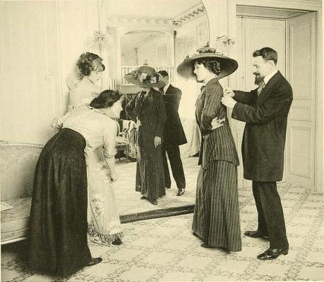 Edwardian Paris Fashion Houses: Stunning Photos of Beautiful Ladies in Tailor Stores in the 1910s