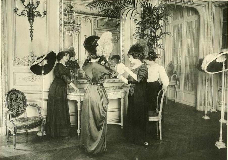 Edwardian Paris Fashion Houses: Stunning Photos of Beautiful Ladies in Tailor Stores in the 1910s