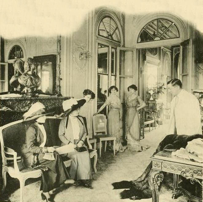 Edwardian Paris Fashion Houses: Stunning Photos of Beautiful Ladies in Tailor Stores in the 1910s