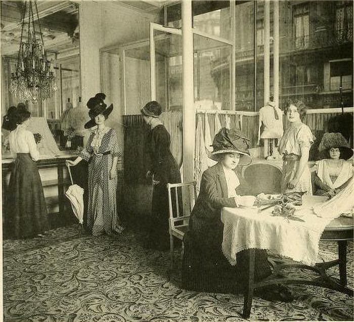 Edwardian Paris Fashion Houses: Stunning Photos of Beautiful Ladies in Tailor Stores in the 1910s