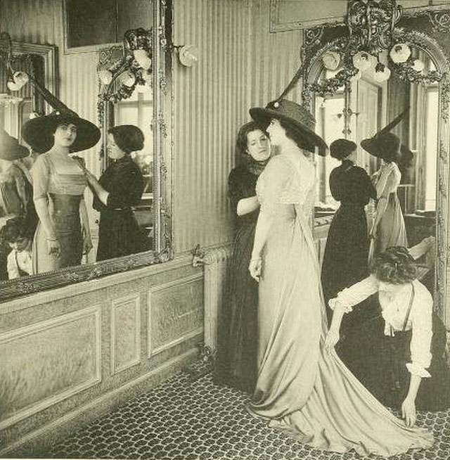 Edwardian Paris Fashion Houses: Stunning Photos of Beautiful Ladies in Tailor Stores in the 1910s