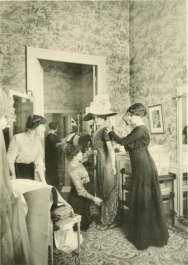 Edwardian Paris Fashion Houses: Stunning Photos of Beautiful Ladies in Tailor Stores in the 1910s