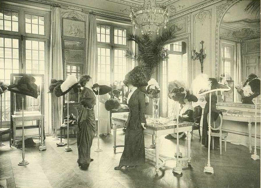 Edwardian Paris Fashion Houses: Stunning Photos of Beautiful Ladies in Tailor Stores in the 1910s