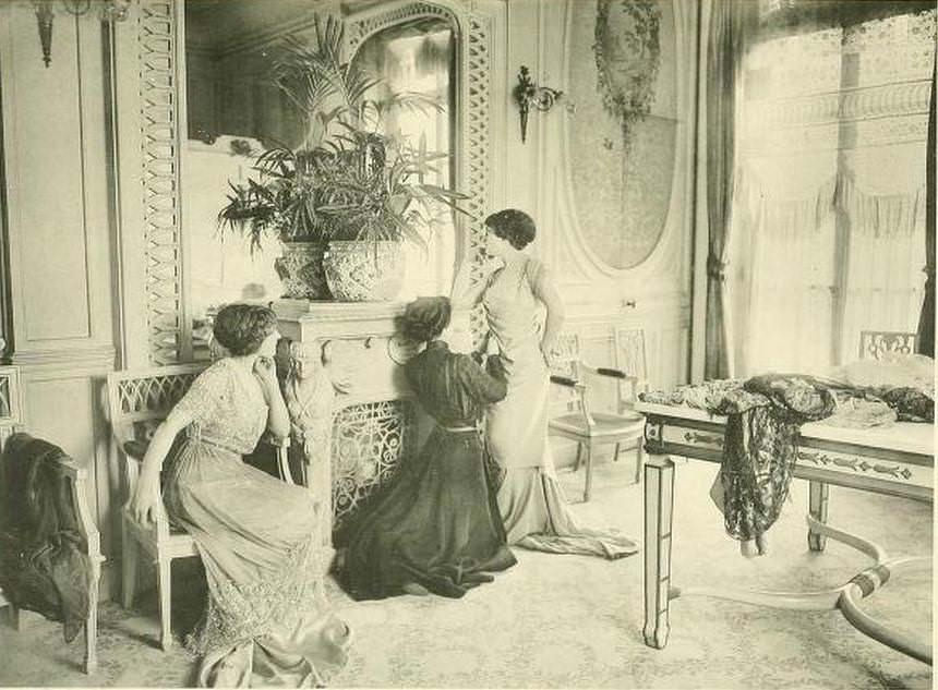 Edwardian Paris Fashion Houses: Stunning Photos of Beautiful Ladies in Tailor Stores in the 1910s