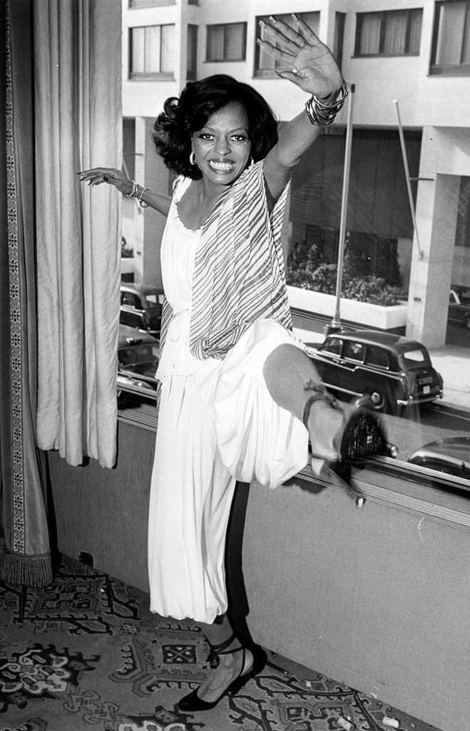 American singer Diana Ross in Gaucho Pants, 1976
