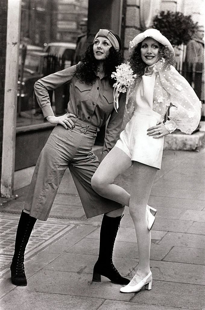 Two Christian Dior spring fashions modelled in London