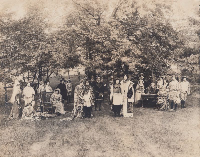 Scene from "Twelfth Night" senior play - 1912, Girton School