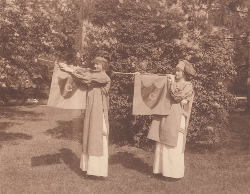 Girton School for Girls May Revels, 1914, heralds- Florence Tyden and Pricilla McIlvaine