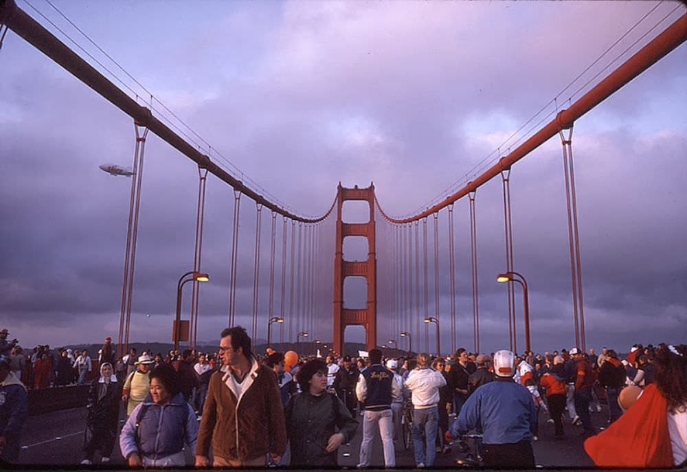 When Thousands of People Flattened Golden Gate Bridge on its 50th Anniversary Celebration, 1987