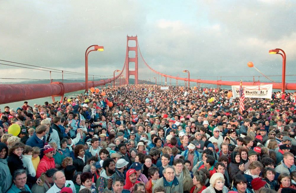 When Thousands of People Flattened Golden Gate Bridge on its 50th Anniversary Celebration, 1987