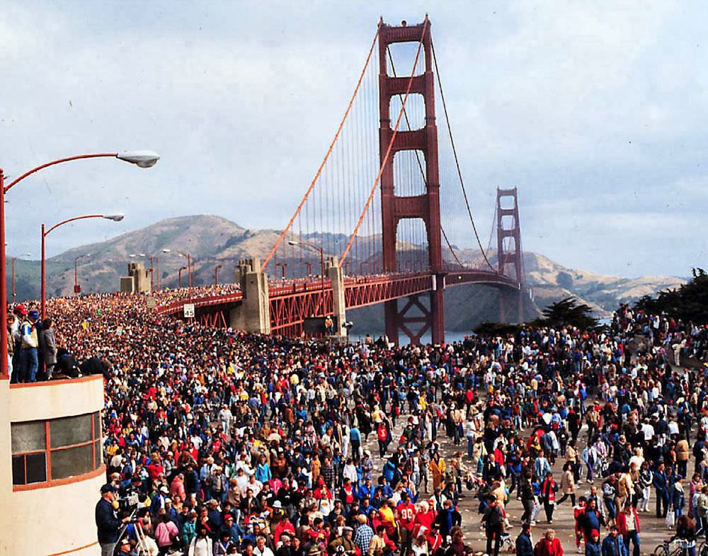 When Thousands of People Flattened Golden Gate Bridge on its 50th Anniversary Celebration, 1987