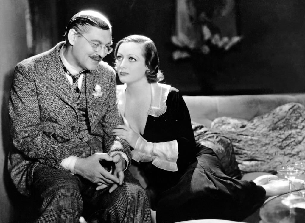 Joan Crawford and Lionel Barrymore in a scene from the movie 'Grand Hotel', 1932
