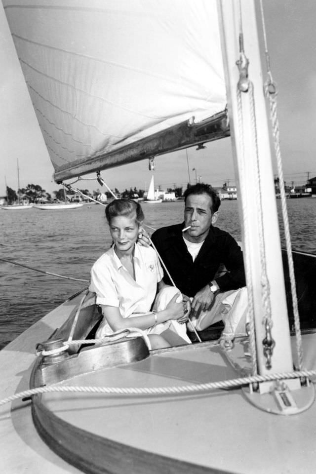 In 1954, Lauren Bacall and Humphrey Bogart spent their honeymoon in Newport, CA together