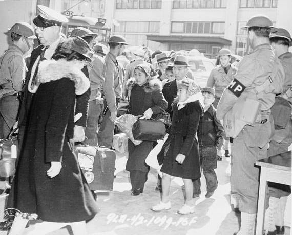 Eevacuation - a family starts for the bus that will take them from the control station to the train depot.