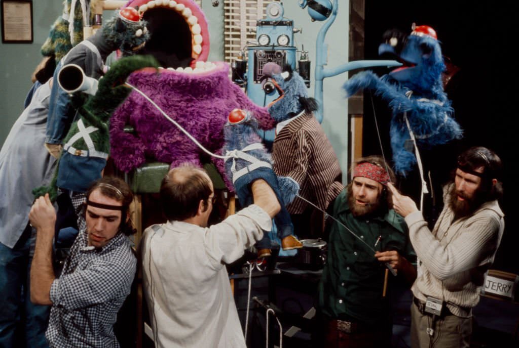 Jim Henson with Frank Oz appearing in 'The Muppet Show: Sex And Violence', 1975