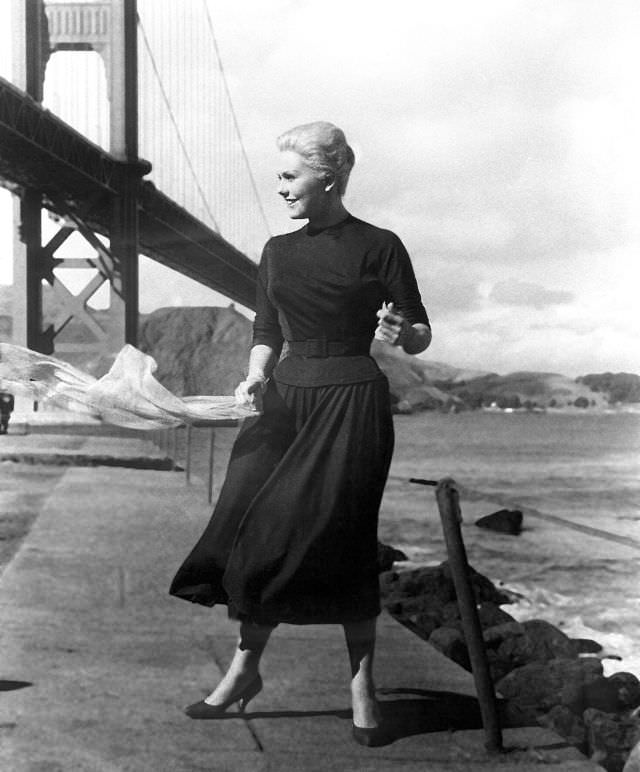 Beautiful Kim Novak during the Filming of 'Vertigo (1958)'