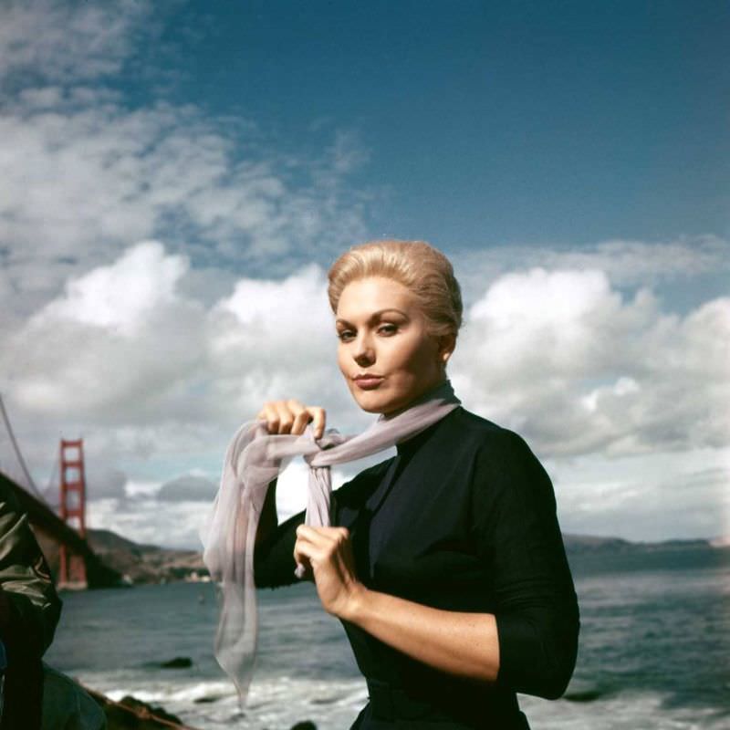 Beautiful Kim Novak during the Filming of 'Vertigo (1958)'