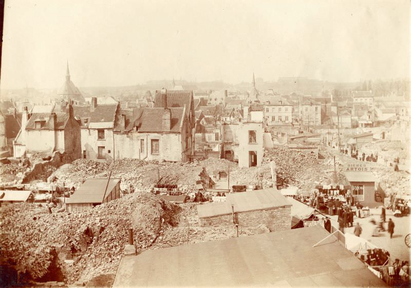 City Hall view of more destruction, Leuven, August 1914