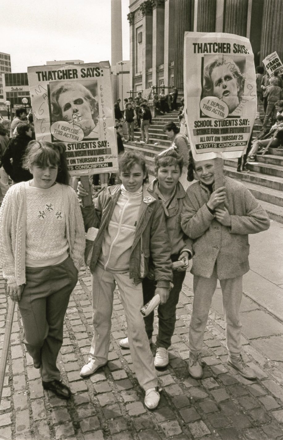 School students’ strike against Youth Training Scheme conscription, 1985.