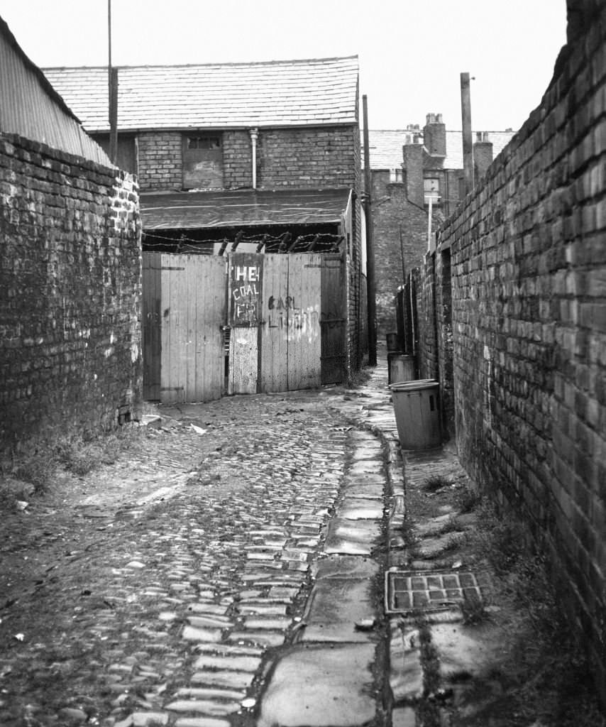 Alleyway in Toxteth, Liverpool, 1980.