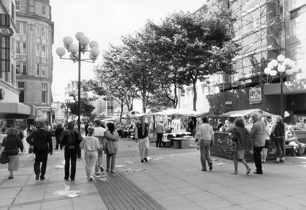 Street Traders in Church Street Liverpool, 26th July 1988.
