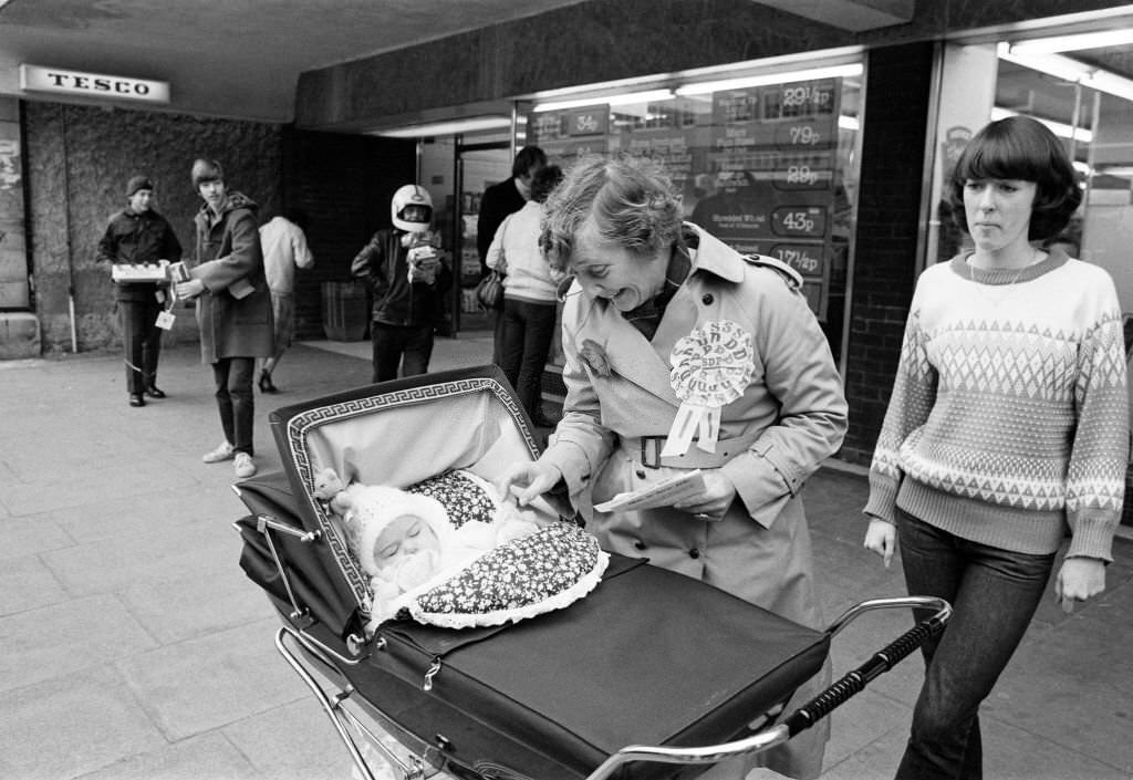 Shirley Williams of the Social Democratic Party getting her election campaign in Liverpool, 1981