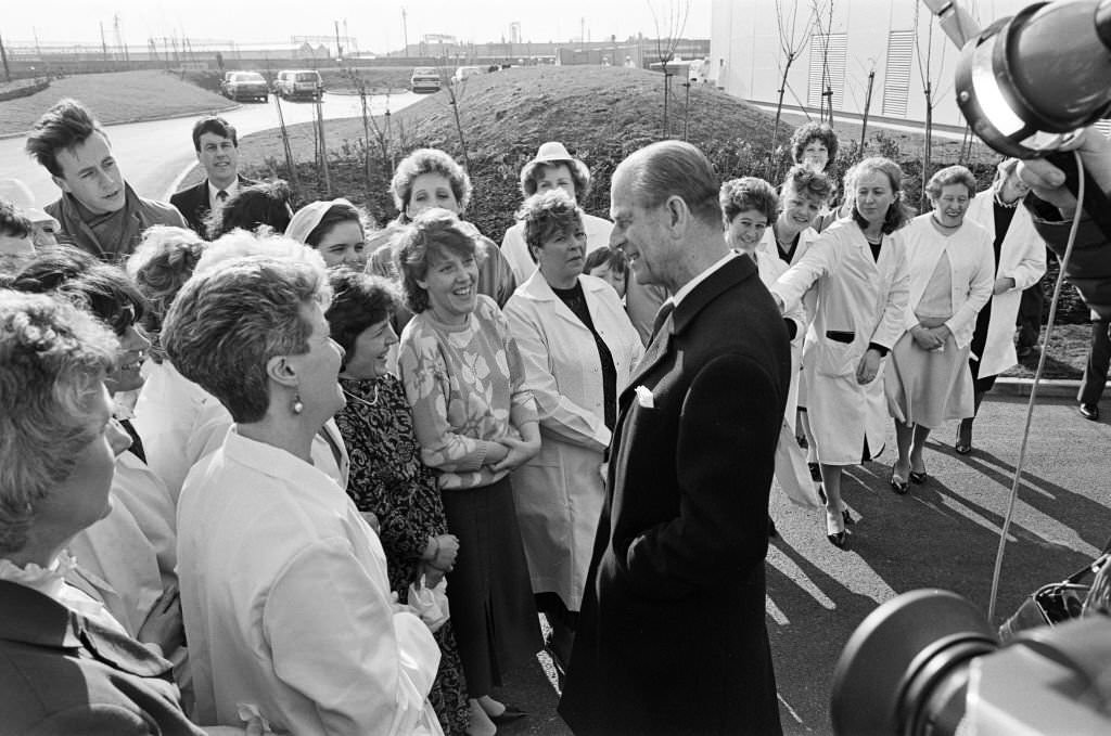 Prince Philip, Duke of Edinburgh visits Wavertree Technology Park, Liverpool, 20th February 1987.