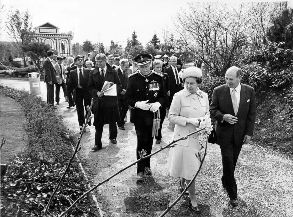Queen Elizabeth officially opens the Garden Festival.