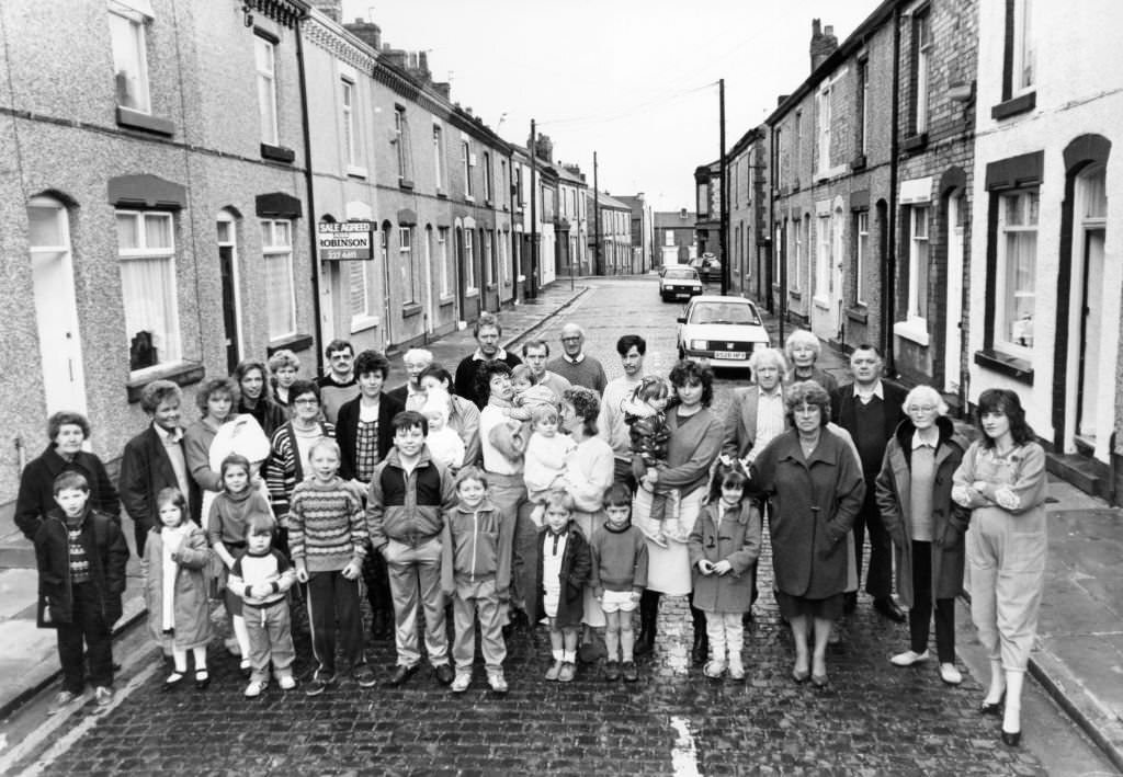 Randolph Street, Anfield, Liverpool road protest, 1983