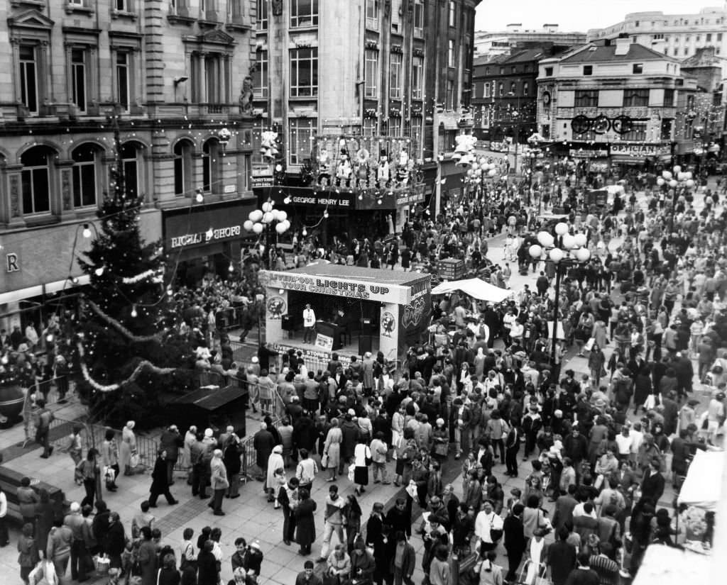 The Christmas shopping spree slipped into top gear with Liverpool city centre thronged with people, 1985